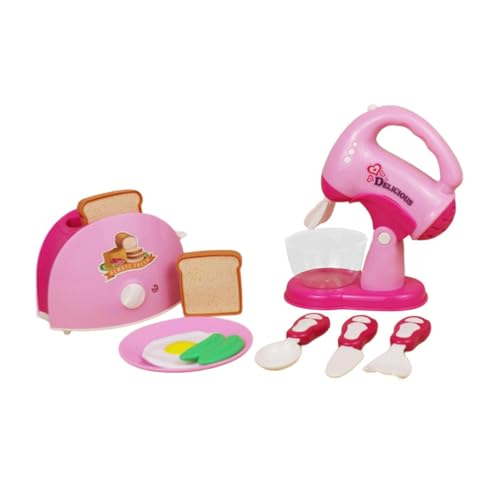 Colcolo Küchenspielzeug, Spielküchenzubehör, Entwicklungsgeschenke, pädagogisches Brotbackautomaten-Spielzeug, vorgetäuschtes Essensset für Kinder, Rosa von Colcolo