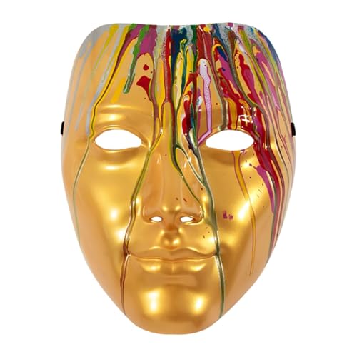 Colcolo Maskerade Maske Cosplay Volle Gesicht Maske für Club Party Favor Kostüm Geburtstag, Gold von Colcolo