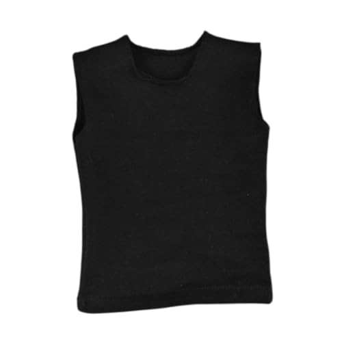 Colcolo Maßstab 1:6 Herren T-Shirt ärmellose Weste, Bequeme Modepuppenkleidung, Mini fürfür 12" Puppenmodell männliche Actionfiguren verkleiden, Schwarz von Colcolo