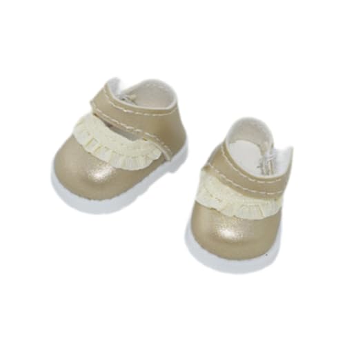 Colcolo Mini 17cm 6Zoll Puppenschuhe DIY Puppenspielzeug,handgefertigt,bezaubernd,Mädchen Puppenoutfits Süßes Puppenzubehör für Kinderspielzeug DIY Basteln, Gold von Colcolo