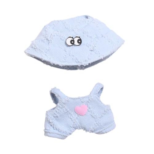 Colcolo Mini-Puppenkleidung, Kleidungsset mit Hut, Zubehör, Miniatur-Kostüm, Anzug, Hosen-Set für 15 cm große Puppen, Anhänger-Puppe, Blau von Colcolo