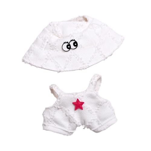 Colcolo Mini-Puppenkleidung, Kleidungsset mit Hut, Zubehör, Miniatur-Kostüm, Anzug, Hosen-Set für 15 cm große Puppen, Anhänger-Puppe, Weiß von Colcolo