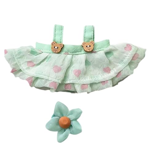 Colcolo Mini Puppenkleidung, Süßer Puppenkleidungsanzug, Stilvolles Anziehen, Oberteil und Hose für Mädchen Puppenkleidung, Puppenrock Set für Mädchen Puppen, grüner Rock von Colcolo