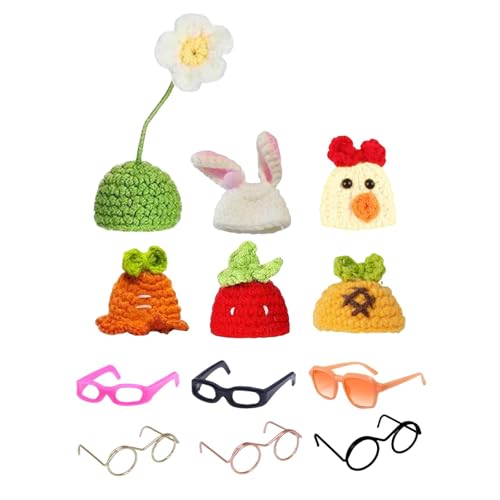Colcolo Mini-Strickmützen mit Sonnenbrille, Gänse-Outfit-Accessoire-Set, Strickkostüm-Set für den Tischaufsatz im Wohnzimmer Colcolo Mini-Strickmützen mit Sonnenbrille, Gänse-Outfit-Accessoire-Set, Strickkostüm-Set für den Tischaufsatz im Wohnzimmer von Colcolo