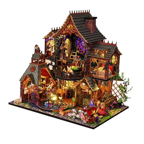 Colcolo Miniatur-Puppenhaus-Möbelbausätze mit Lichtkunstwerk, 3D-Holzpuzzle, handgefertigtes kleines Hausspielzeug für Familie, Jungen, Mädchen, Freunde von Colcolo