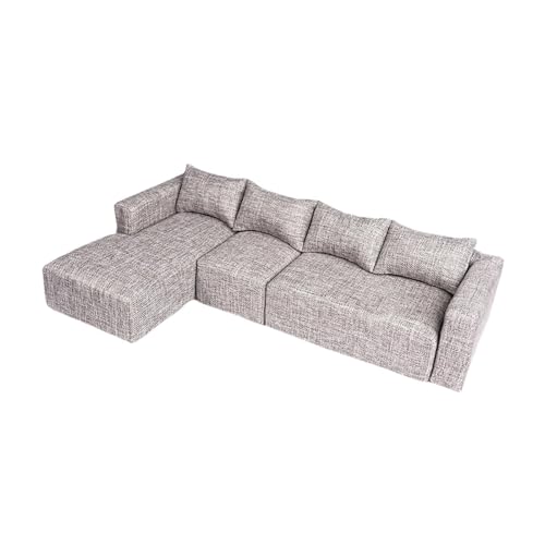 Colcolo Miniatur-Sofa, Mini-Eckcouch, DIY-Zubehör, Mini-Couchbett für 1:6 Miniatur-Puppenhausmöbel, Rollenspiele von Colcolo