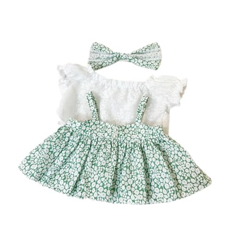 Colcolo Modepuppen-Kleid, Anzug, Mädchenpuppen-Kostümzubehör, DIY-Puppendruckkleidung, Puppenkleidung für 38-cm-Puppen, Kindergeschenke, Grün von Colcolo