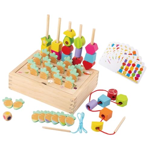 Colcolo Montessori Holzperlen Sequenzierungsspielzeug Farbabstimmungs Puzzlespielzeug für Kinder von Colcolo