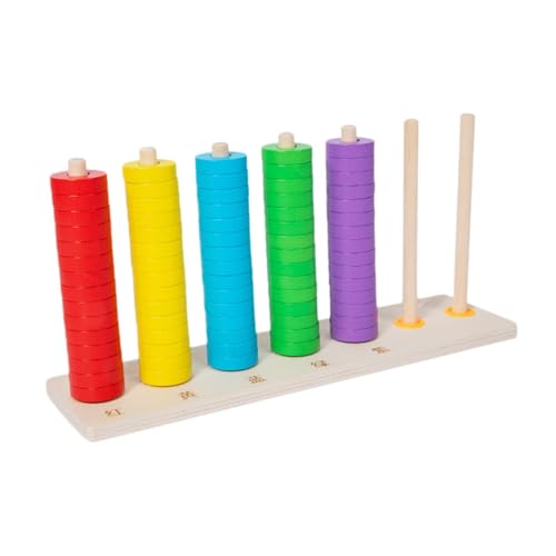 Colcolo Montessori-Mathematik-Manipulativ-Spielzeug, Kindergarten-Lernen, farbenfrohes Lernspielzeug für die frühe Kindheit, Puzzle-Stapler für 3, 4, 5, 6 von Colcolo