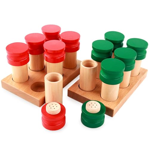 Colcolo Montessori Riechboxen Materialien Baby Frühpädagogisches Spielzeug Holz Montessori Sensorisches Spielzeug für Aktivitäten im Kindergarten von Colcolo