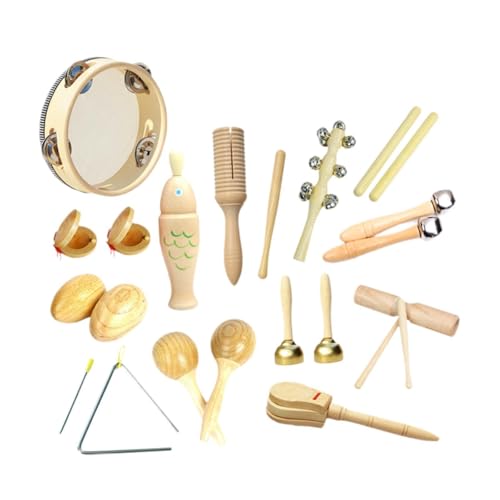 Colcolo Musikinstrumente-Set für Kleinkinder, pädagogisches Musikspielzeug, Montessori-Trommeln, hölzernes Schlaginstrumenten-Spielzeug für die Vorschule, Style A von Colcolo