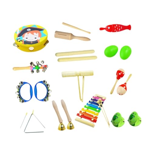 Colcolo Musikinstrumente-Set für Kleinkinder, pädagogisches Musikspielzeug, Montessori-Trommeln, hölzernes Schlaginstrumenten-Spielzeug für die Vorschule, Style B von Colcolo