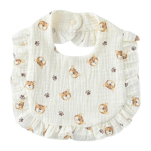 Colcolo Musselin-Babylätzchen, Bandana-Sabberlätzchen, atmungsaktiv, leicht zu reinigen, tragbare Spucklätzchen, Sabberlätzchen für Babys, Säuglingsfütterung, Tiger von Colcolo