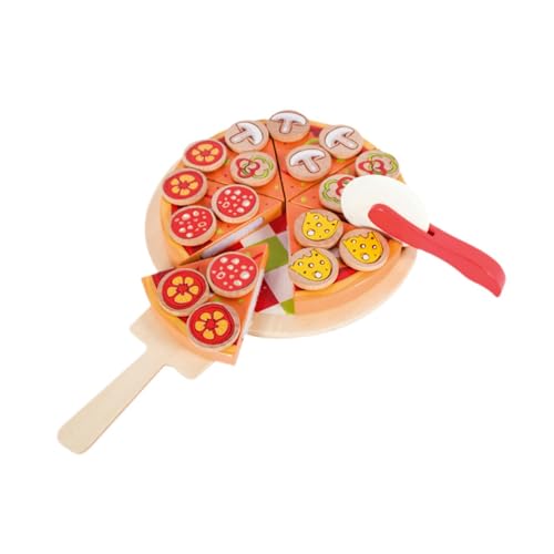 Colcolo Pizza-Spielzeug aus Holz, Küchenzubehör, Rollenspiel, pädagogisches Rollenspiel, Küchenspielzeug für Kinder, Jungen, Mädchen im Alter von 3–8 Jahren, von Colcolo