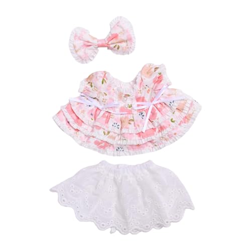 Colcolo Plissiertes Kleid mit kurzem Rock für Plüschpuppen, pädagogische Kleidung, modisches Rollenspiel, verkleiden Sie Ihre eigenen Puppen für 7,87 Zoll, Rosa von Colcolo