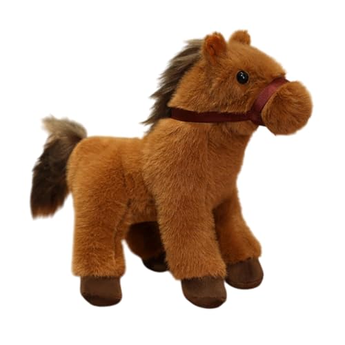 Colcolo Plüsch Pferd Spielzeug Horse Statue Ornament Stoffed Animal Doll Plüsch Tierfiguren für Kinder Freunden Abschlussgeschenke Mädchen Mädchen, Braun von Colcolo