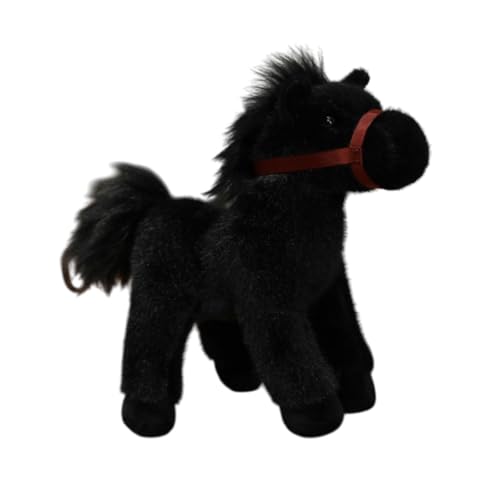 Colcolo Plüsch Pferd Spielzeug Horse Statue Ornament Stoffed Animal Doll Plüsch Tierfiguren für Kinder Freunden Abschlussgeschenke Mädchen Mädchen, Schwarz von Colcolo