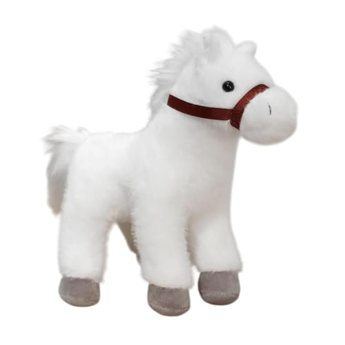 Colcolo Plüsch Pferd Spielzeug Horse Statue Ornament Stoffed Animal Doll Plüsch Tierfiguren für Kinder Freunden Abschlussgeschenke Mädchen Mädchen, Weiß von Colcolo