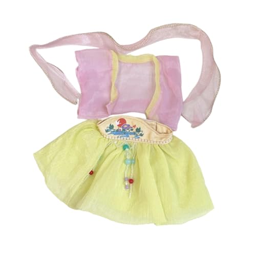 Colcolo Plüschpuppenkleidung für 38 cm, Puppenoutfit, Bequeme Cosplay-Kleidung für Kuscheltiere, Kostüme, Puppenkleidung, Mode, Gelb von Colcolo