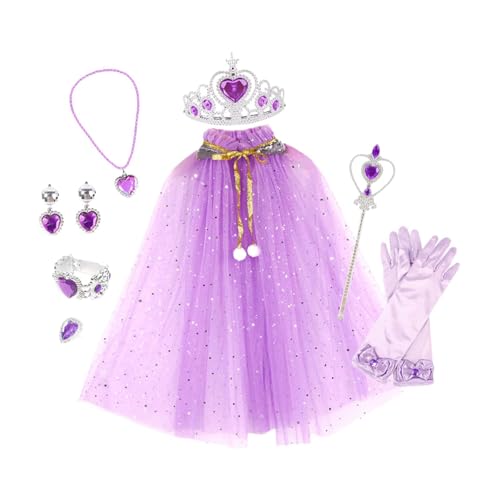 Colcolo Prinzessin Kostüm Set Kinder Prinzessin Kleid up für Mädchen für Festival Pretend Play, Lila von Colcolo