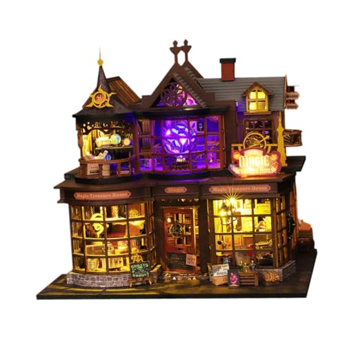 Colcolo Puppenhaus-Bausätze zum Selbermachen, Puppenhaus-Zubehör aus Holz, einfach zusammenzubauen, Kunstwerke, Kunsthandwerk, 3D-Puzzles und Staubschutz für von Colcolo