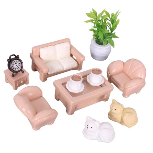 Colcolo Puppenhaus-Miniaturmöbel-Set, Hobby-Bastelset, Rollenspiele, klassisches Miniatur-Sofa, Teetisch, Spielzeug für Mädchen, 11 Stück Colcolo Puppenhaus-Miniaturmöbel-Set, Hobby-Bastelset, Rollenspiele, klassisches Miniatur-Sofa, Teetisch, Spielzeug für Mädchen, 11 Stück von Colcolo