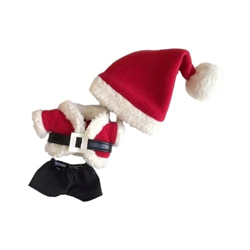 Colcolo Puppenkleidung für 17 cm große Plüschpuppe, Puppenoutfit, Weihnachtsmannkleidung, stilvoll, Cosplay-Anzieh-Foto-Requisiten, bequem, süß von Colcolo