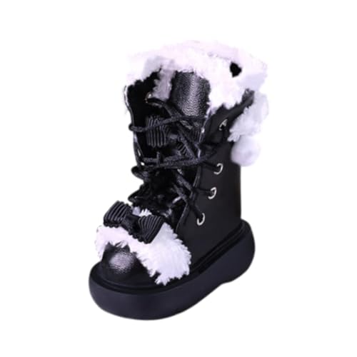 Colcolo Puppenstiefel Maßstab 1:4, Spielzeug Dekoration, Schuhe für Puppenfiguren, Fantasieaccessoires, Geschenkidee, Schwarz von Colcolo