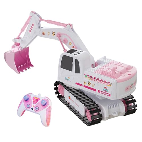 Colcolo RC Bagger Spielzeug, Kinder Konstruktionsspielzeug, Legierung 1:24, Rosa, RC Autos, Realistisches Modell, Kinderspielzeugbagger, Geschenk für Kinder von Colcolo