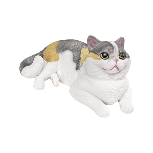 Colcolo Realistische Katzenfigur, Simulation Einer Katzenfigur, Sammlung von Raumdekorationen, Katzen-Kuchenaufsatz, Kätzchenspielzeug für Schreibtische, Kalikokatze von Colcolo