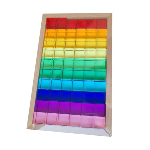 Colcolo Regenbogen-Baustein-Set, Bausteine-Set für Kinder, Montessori-Spielzeug, pädagogisches Stapelspielzeug für Kleinkinder, Geburtstagsgeschenk von Colcolo