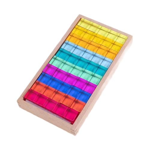 Colcolo Regenbogen-Bausteine-Set, Acrylwürfel, glattes Montessori-Spielzeug, Stapelspiel, Bausteine-Set für Kinder für Kleinkinder, Kinder von Colcolo