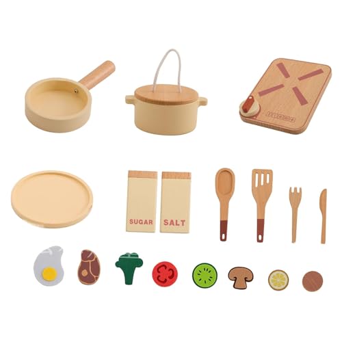 Colcolo Rollenspiel, Kochspielzeug, Holzgemüse-Spielset, soziale Fähigkeiten, Montessori, Rollenspiel für Kinder mit Holztöpfen von Colcolo