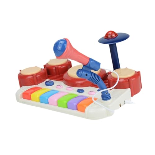 Colcolo Schlagzeug-Set für Kinder, elektrisches Schlagzeug für Babys, Musik und Licht mit Mikrofon, leuchtendes Baby-Lernspielzeug für Mädchen, von Colcolo