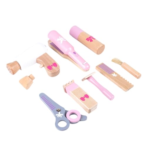 Colcolo Schönheitssalon-Spielzeug-Set, Make-up-Sets, Puppenhaus-Spielzeug, Friseur-Sets, modisches Beauty-Set aus Holz, Holz-Prinzessin-Spielset von Colcolo