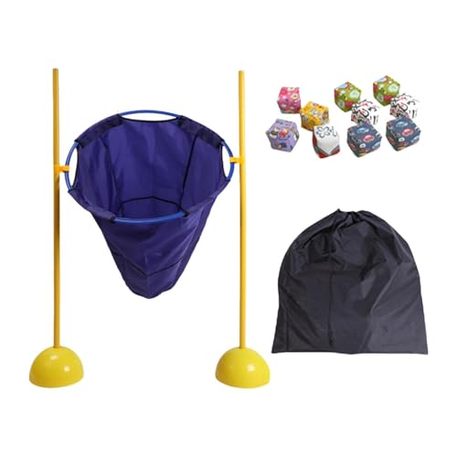 Colcolo Sitzsack-Wurfspiel, Ballspiele mit 10 Sandsäcken, stabiles Sportspiel, Geschenke, Basketballkorb, Sandsack-Wurfspiel, Alter 3+ Jahre, Blau von Colcolo