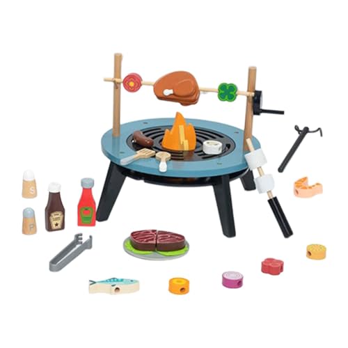 Colcolo Spielzeug Set Pretend BBQ Zubehör Set Rollenspiel Holz Simulation Kochen Spielzeug für Mädchen Jungen Kinder Geburtstagsgeschenk von Colcolo