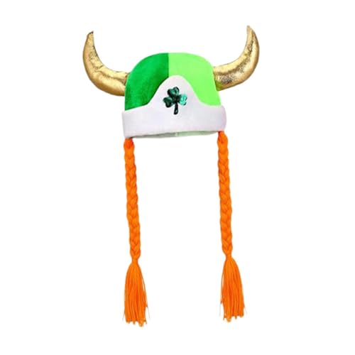 Colcolo St. Patrick's Day Hut Kopfbedeckung Funky Beanie mit Zöpfen für den Karnevalsurlaub von Colcolo