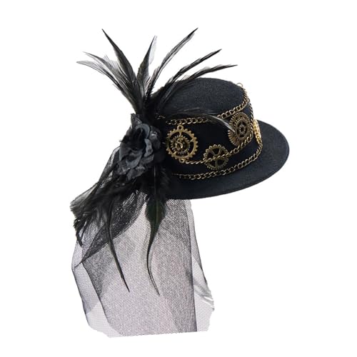 Colcolo Steampunk Top Hat Food Dress Party Hut für Partybevorzugungen Bühnenperformance Frauen Frauen, Schwarz von Colcolo