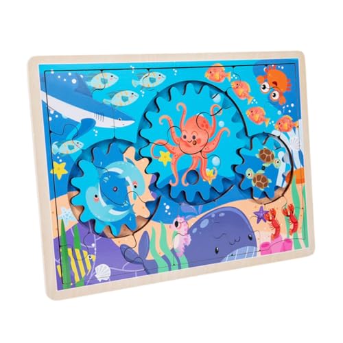 Colcolo Tiere Puzzles Spielzeug Interaktives Spiel Geschenk Farbwahrnehmung Frühes Lernspielzeug Puzzles Brett für Kinder ab 3 Jahren, Blau, 30x22.3x0.8cm von Colcolo