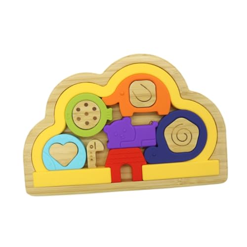 Colcolo Tierpuzzle Stapel Spielzeug Balance -Spiel für Kinder Fine Motor Building Toy Desktop Puzzle Block für Jungen Mädchen Geschenk, Gelb von Colcolo