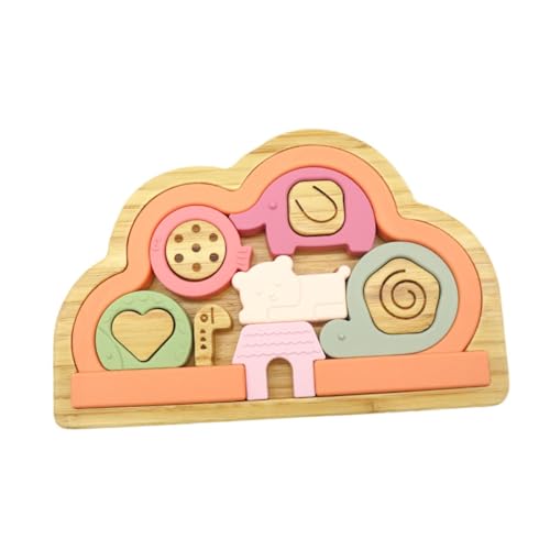 Colcolo Tierpuzzle Stapel Spielzeug Balance -Spiel für Kinder Fine Motor Building Toy Desktop Puzzle Block für Jungen Mädchen Geschenk, Korallenfarbe von Colcolo