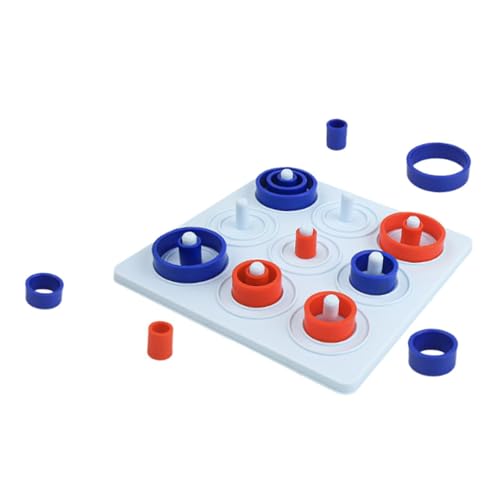 Colcolo Toe Game Rings Schachpuzzle Spielzeug Interaktive Klassische Leichtgewichtsstrategie Familienspielzeug Borad -Spiel für Kinder Jungen Geschenke von Colcolo