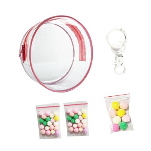 Colcolo Transparente Aufbewahrungstasche aus PVC für Puppen, Spielzeug-Organizer-Tasche, staubdichter Aufbewahrungskoffer für Minifiguren, Rosa von Colcolo