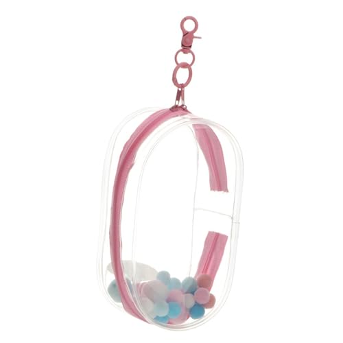 Colcolo Transparente Figuren-Präsentationstasche mit Schlüsselanhänger, Puppen-Aufbewahrungstasche, Schutztasche als Geschenk, ROSA von Colcolo