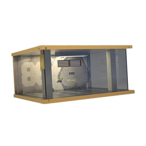 Colcolo Vitrine für Modellautos aus Druckguss im Maßstab 1/32 mit Autoparkszene, Aufbewahrungsboxen für Mini-Modellautos mit Licht, Diorama-Sammlung, Style B von Colcolo