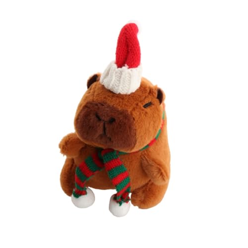 Colcolo Weihnachts-Capybara-Plüsch-Schlüsselanhänger, Capybara-Kuscheltiere, Cartoon, weiches Kinder, Jungen, Mädchen, Keine Ringe Grüner Schal von Colcolo