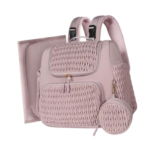 Colcolo Windel Tasche Tragbare Vielseitig Nylon Wasserdicht für Papa Mama Outdoor Reise Baby, Rosa von Colcolo