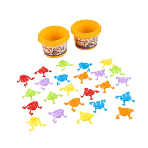 Colcolo springende Pessach frösche Coole springende Frösche mit Eimer Party bevorzugt lustiges Bouncing Frog Spielzeug für Jungen Mädchen, 26 Stück von Colcolo