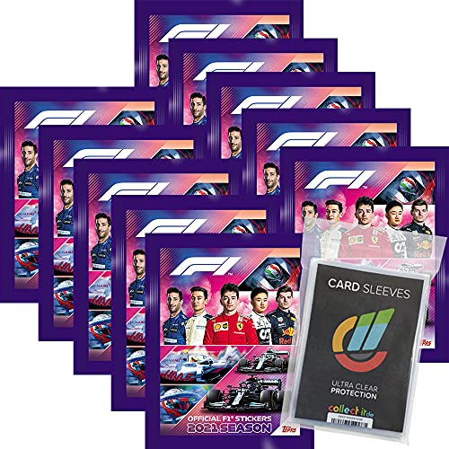 Collect-it 2021 Formula 1 Saison - Sammelsticker - Bundel mit 10 Tüte + 40 Hüllen Sleeves von Collect-it